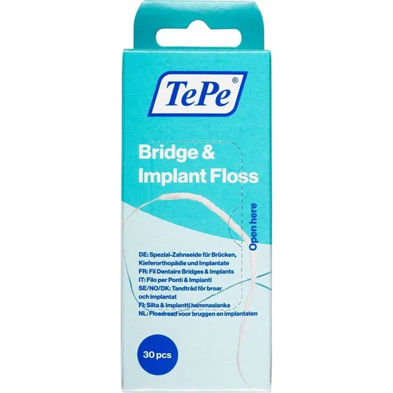 TePe Bridge & Implant Floss, 30 Fden