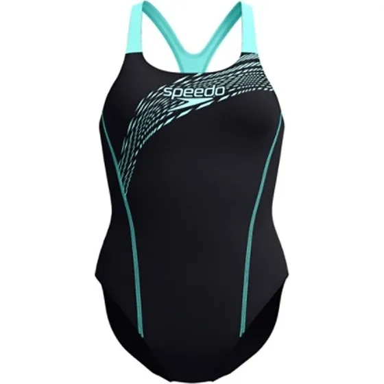 Speedo Medley Logo Badeanzug Damen schwarz