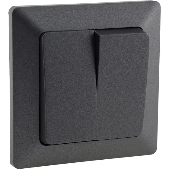MILOS Serien-Schalter 2-fach anthrazit matt 23038