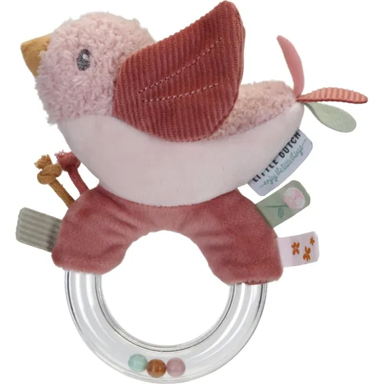 Little Dutch Ringrassel Vogel Pink 13,5 x 11 x 4 cm