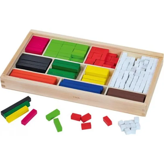 VIGA Cuisenaire-Rechenstbchen aus Holz, 308 Stck