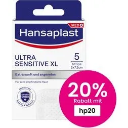 Hansaplast Ultra Sensitive XL Wundpflaster 5 Stück (5x7,2 cm)