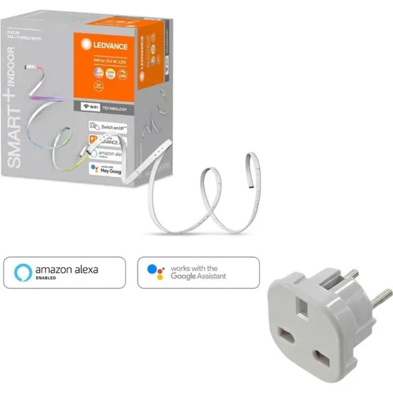 LEDVANCE Smart LED Streifen 2m RGBW WiFi Dimmbar 8,5W mit UK-Adapter