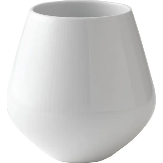 Royal Copenhagen Wei Gerippt Vase 15 cm