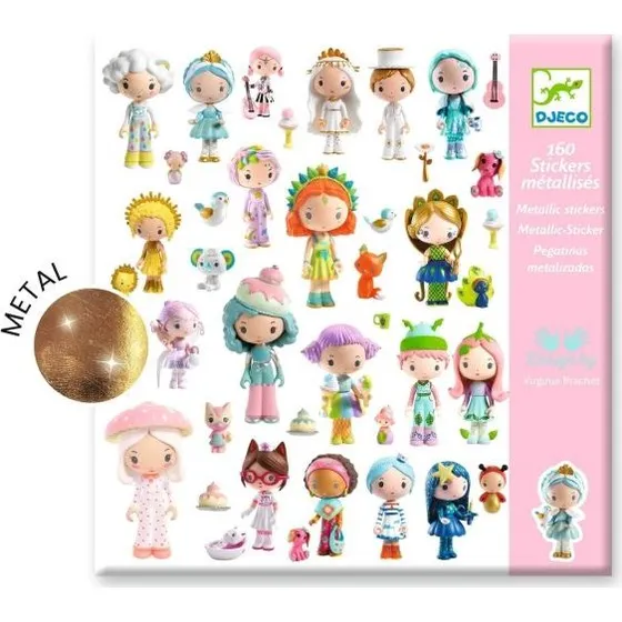 Djeco Tinyly Sticker-Set 160 Stck metallisiert