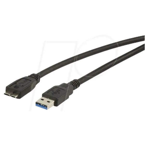 Goobay USB 3.0 SuperSpeed Kabel, 0,5 m, Schwarz