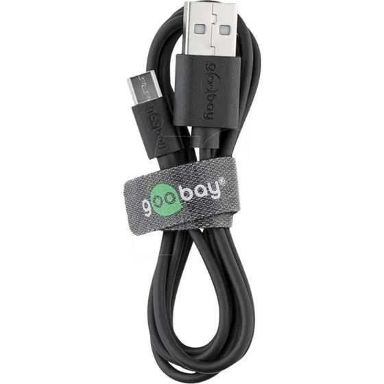 Goobay 72227 Micro-USB-Kabel 1m schwarz 2,5A