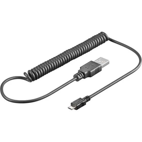 Goobay 62334 Micro-USB Spiralkabel schwarz