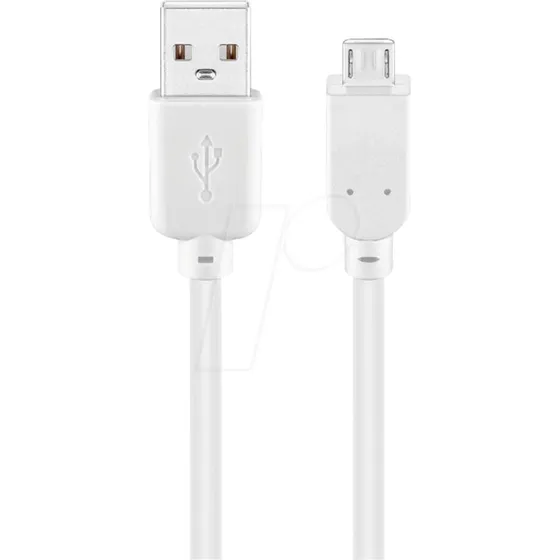 Goobay USB 2.0 Hi-Speed Kabel A zu Micro B, wei, 1 m