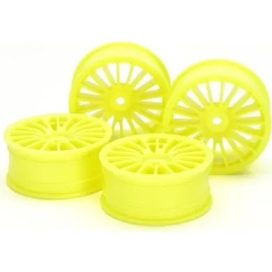 Tamiya 18-Sp.-Felgen 24mm Gelb (0mm Offset, 4 Stck)