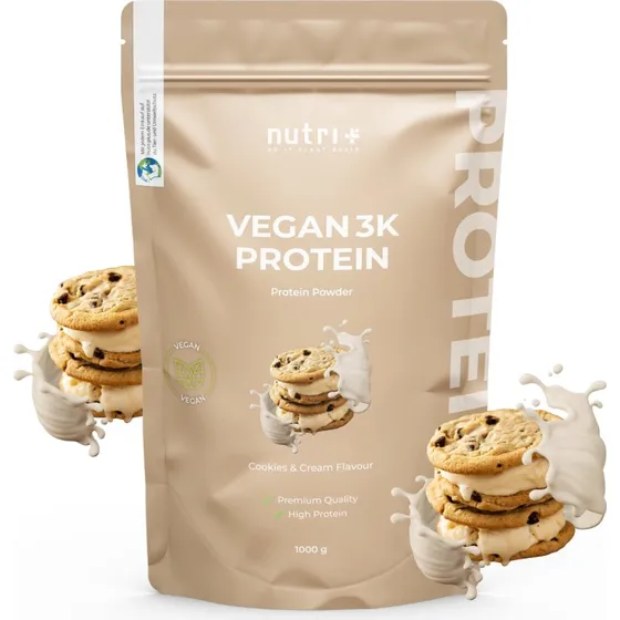 nutri+ Vegan 3K Protein Cookies & Cream 1000g