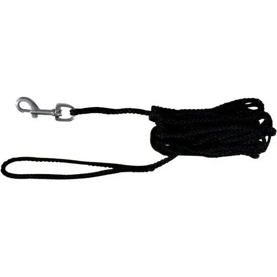 TRIXIE Schleppleine 15 m schwarz, Nylon-Rundtau