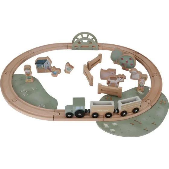 Little Dutch Little Farm Holzeisenbahn mit Schienen