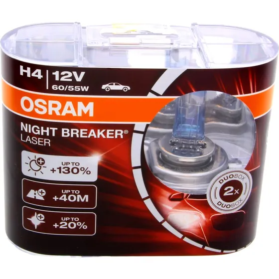 Osram Night Breaker Laser H4 60/55W 12V P43t 64193 NBL Doppelpack