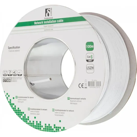 deltaco Cat6 U/UTP LSZH 100m wei