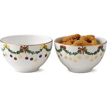 Royal Copenhagen Star Fluted Christmas Konfektschalen 2er Set 30 cl
