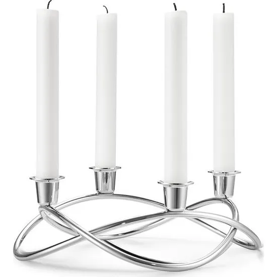 Georg Jensen Season Adventskranz 4 Kerzen Edelstahl