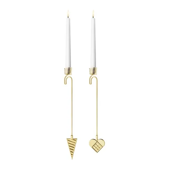 Georg Jensen 2025 Kerzenhalter Herz & Spitztte gold