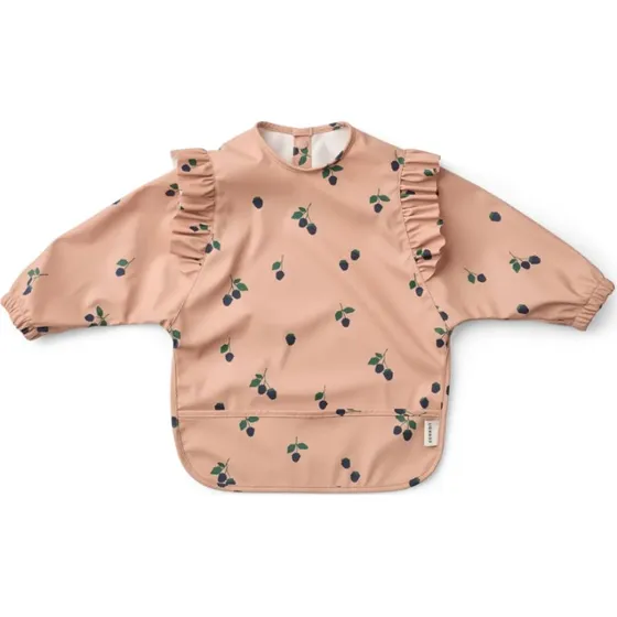 Liewood Merle Ruffle Cape Bib Berry / Pale Tuscany