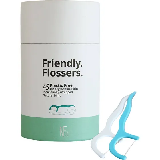 NFco Friendly Flossers Zahnseidepicks Minze 45 Stck