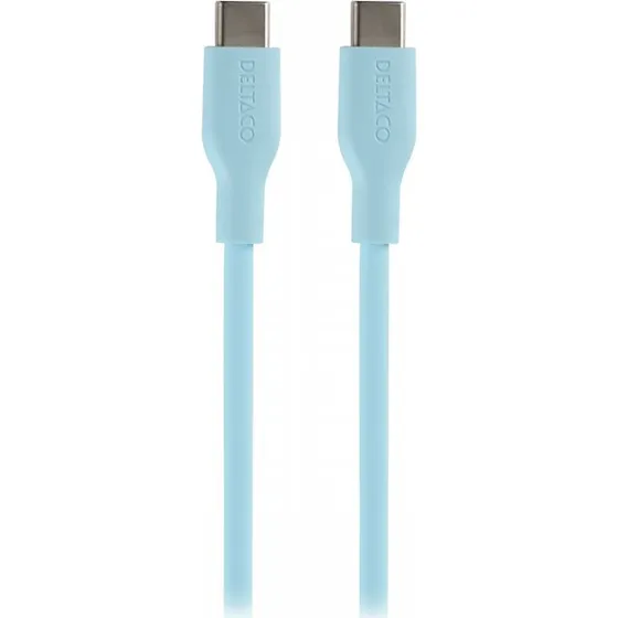 deltaco USB-C-Ladekabel 60W Silikon Türkis 1,5m
