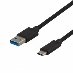 Deltaco USB 3.2 Gen1 USBA-USB-C Kabel 25 cm schwarz