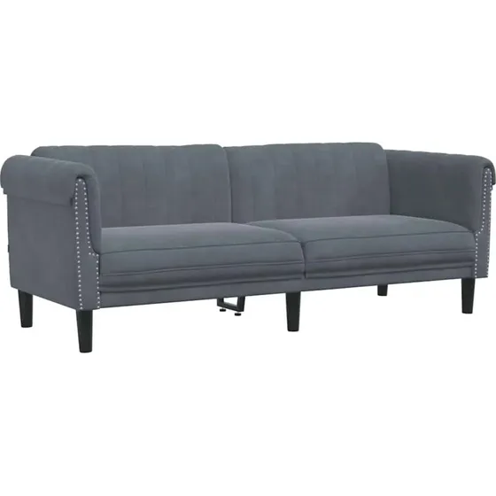 vidaXL 3-Sitzer-Sofa Dunkelgrau Samt 372586