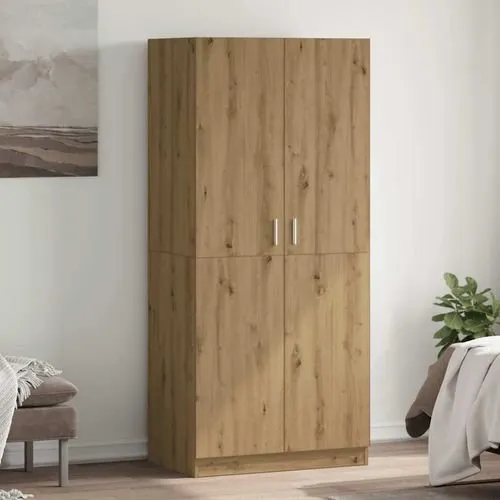 vidaXL Kleiderschrank Artisan-Eiche 80x52x180 cm