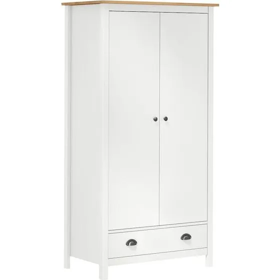 vidaXL Kleiderschrank Hill Weiß 89x50x170 cm Kiefernholz