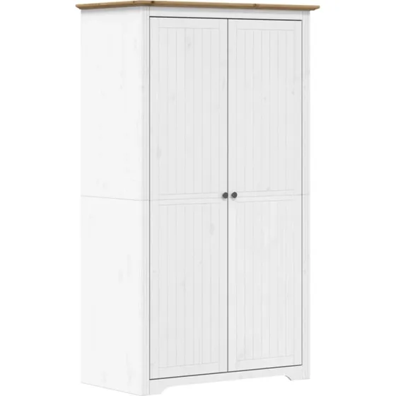 vidaXL Kleiderschrank BODO Wei-Braun 101x52x176,5 cm Kiefernholz