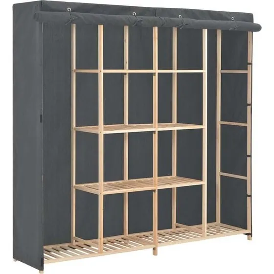 vidaXL Kleiderschrank Grau 173x40x170 cm Stoff