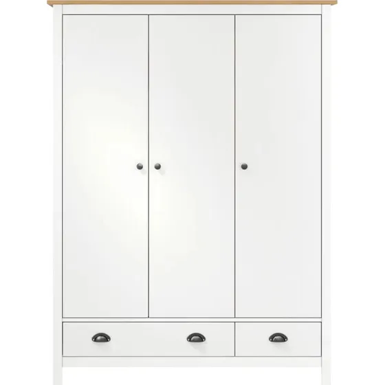 vidaXL Kleiderschrank Hill Weiß 127x50x170 cm Kiefernholz