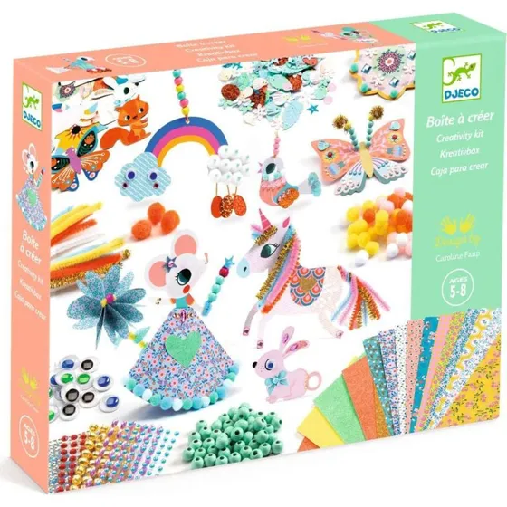 Djeco Kreativbox Groß (2-stöckig) – Buntes Kreativset für Kinder