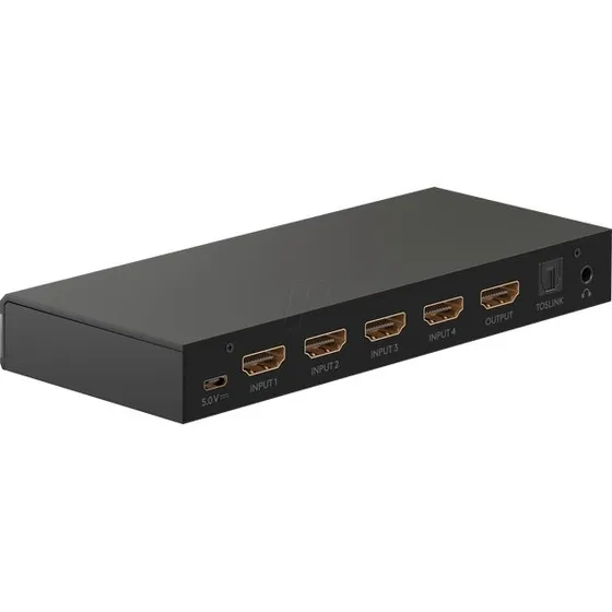 Goobay HDMI 4 auf 1 Umschaltbox mit Audio-Ausgang (4K 60 Hz)
