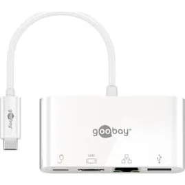 Goobay 62105 USB-C Multiport-Adapter HDMI+Ethernet PD wei