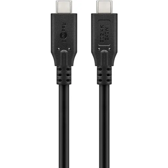 Goobay 74187 USB-C auf USB-C Kabel, 1 m, schwarz, USB4, 240 W