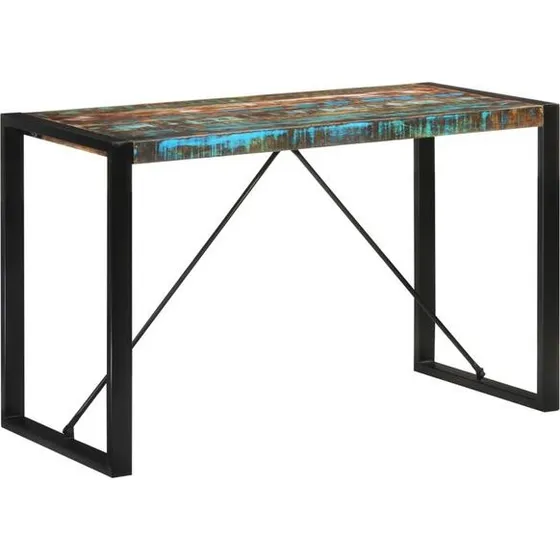 vidaXL Esstisch 120x55x76 cm Massives Altholz mit Metallgestell