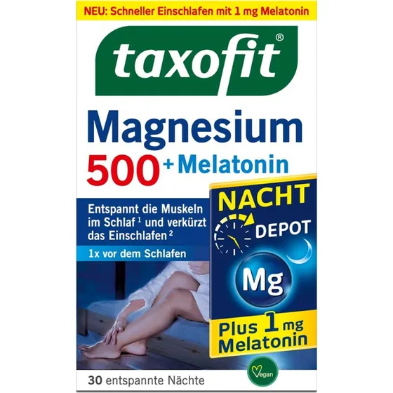 Taxofit Magnesium 500 Nacht+Melatonin 30 St