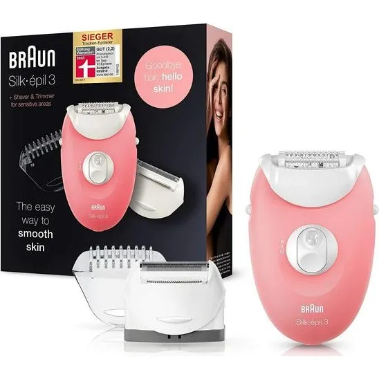 Braun Silk-épil 3 SE 3-440 3-in-1 Epilierer weiß Flamingo