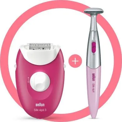Braun Silk-épil 3-420 Epilierer 20 Pinzette Pink/Weiß
