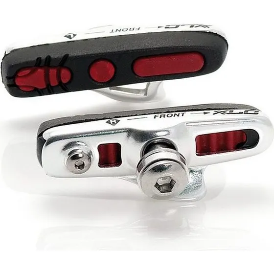 XLC BS-R04 Cartridge Road Bremsschuhe 55mm (4er Set) silber/schwarz/rot