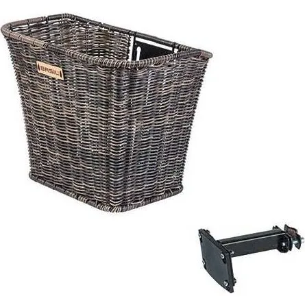 Basil Bremen Rattan Look FM Vorderradkorb dunkelbraun