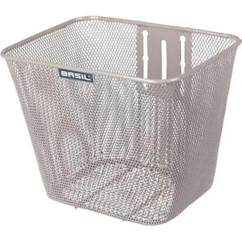 Basil Bilbao Fahrradkorb vorne nude metallic 26x22x27 cm