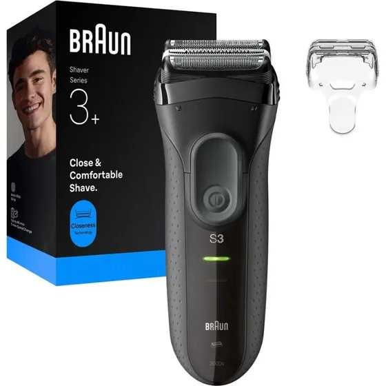 Braun Serie 3 3000S Elektrorasierer, Grau, NiMH-Akku