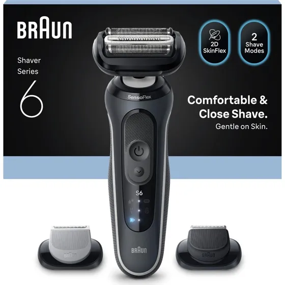 Braun Series 6 62‑G1650s Elektrorasierer, Nass & Trocken, 2 Aufsätze