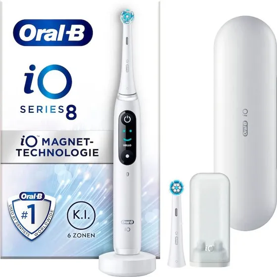 Oral-B iO 8 Elektrische Zahnbrste mit Magnet-Technologie, 6 Putzmodi, Farbdisplay