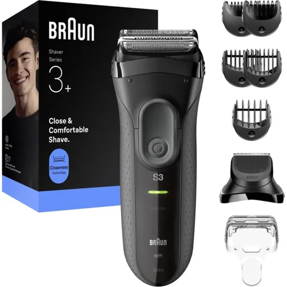 Braun Series 3 ProSkin 3000BT Rasierer (Nass & Trocken), Schwarz/Grau, 45 Min