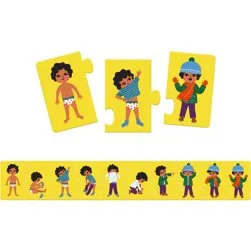DJECO Je m'habille Puzzle Anziehen, 10 Teile