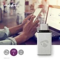 Nedis USB-C auf USB-A Adapter 5 Gbps, vernickelt, silber