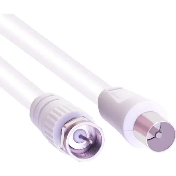 Goobay 2,5m SAT-Kabel wei F-Stecker > Koax-Buchse